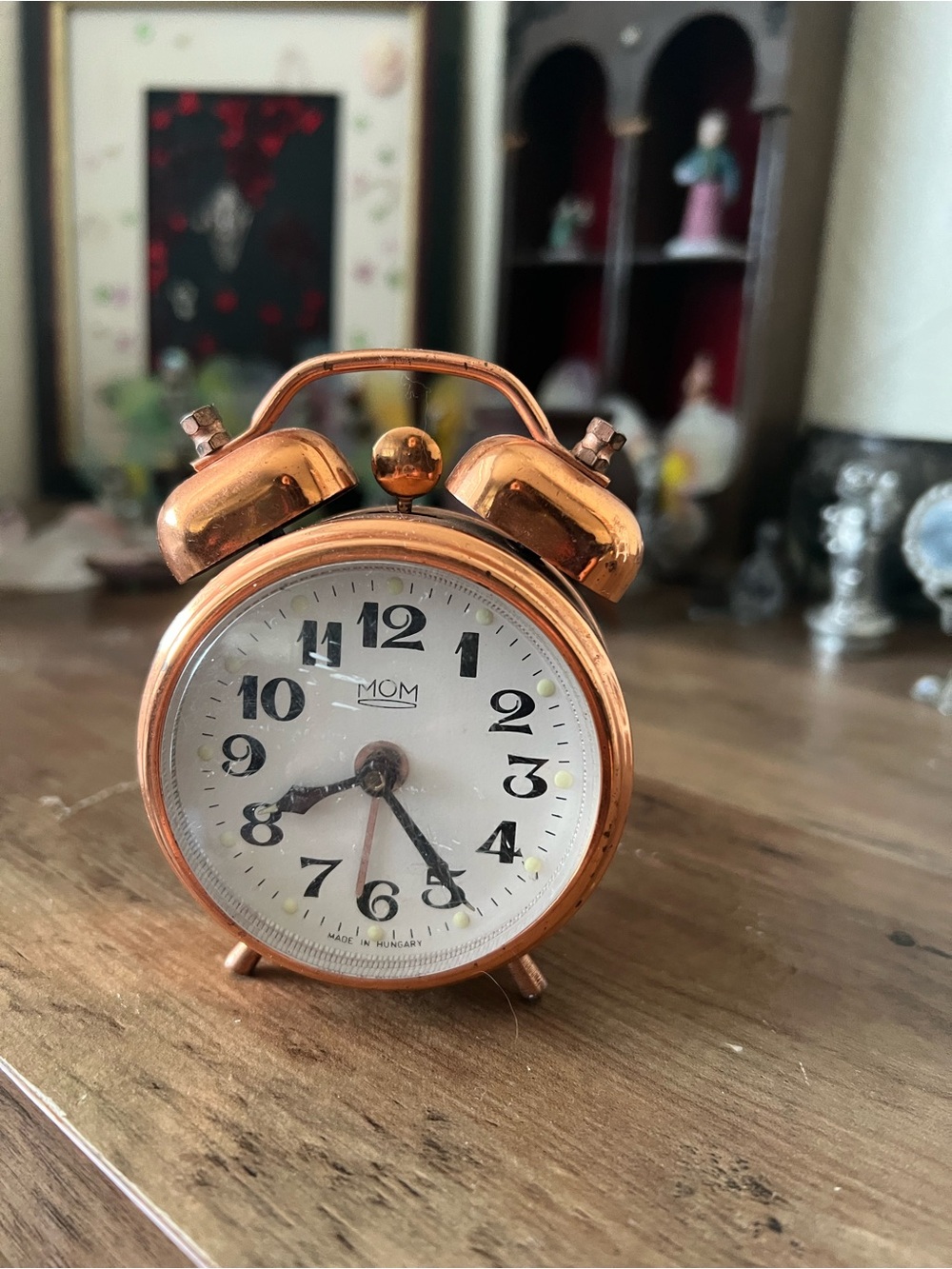 Copper-Tone Twin Bell Wall Clock Accent